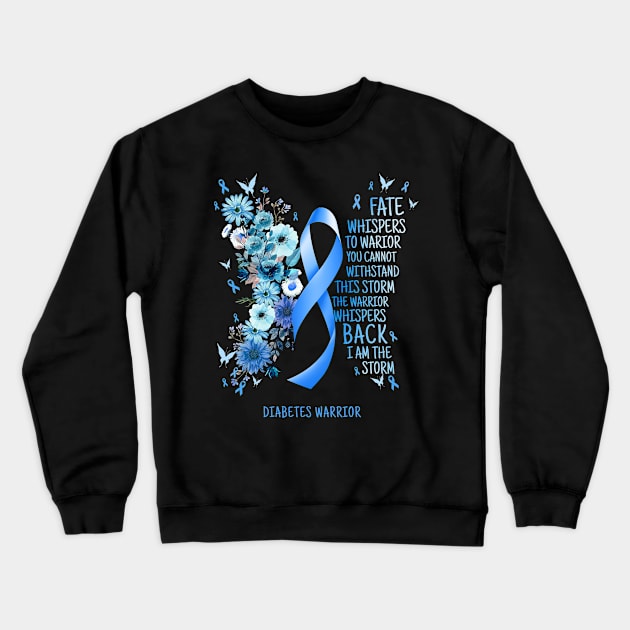 I Am the Storm Diabetes Awarenees Warrior Ribbon Crewneck Sweatshirt by huthtuocgay843r